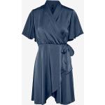 Blå Korte Vero Moda Aftenkjoler i Satin med korte ærmer Størrelse XL til Damer på udsalg 