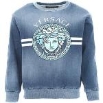 Versace Sweatshirt - Logo/medusa - Medium Blue/hvid - Versace - 4 År (104) - Sweatshirt