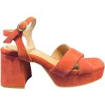 Røde Via Vai Sommer Sandaler med hæl blokhæle med rem Størrelse 39 Foret til Damer 