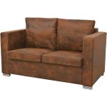 vidaXL 2-personers sofa 137 x 73 x 82 cm kunstigt ruskindslæder