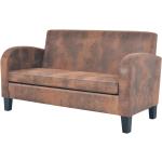 vidaXL 2-personers sofa kunstigt ruskind brun