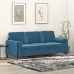 Blå Moderne VidaXL Sofaer i Fløjl til 3 Personer 
