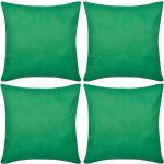 vidaXL 130922 4 Green Cushion Covers Cotton 40 x 40 cm