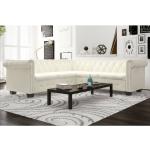 vidaXL 5-personers sofa Chesterfield-look kunstlæder hvid