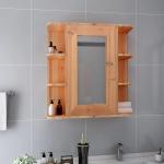 vidaXL badeværelsesskab med spejl 66x17x63 cm MDF egetræsfarvet