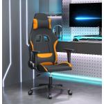 vidaXL gamingstol med massagefunktion stof sort og orange