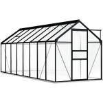 vidaXL drivhus med fundamentramme 9,31 m² aluminium antracitgrå