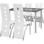 Hvide Moderne VidaXL Spisebordssæt i Glas ergonomiske 5 stk 