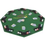 vidaXL foldbar pokerbordplade til 8 spillere ottekantet grøn