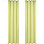 vidaXL gardiner med metalringe 2 stk. 140 x 245 cm bomuld grøn