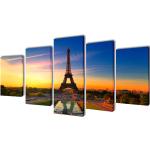 Flerfarvede Romantiske VidaXL Canvas billeder med Eiffeltårnet 