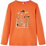 Orange VidaXL Langærmede T-shirts til børn i Bomuld med Blomstermønster 