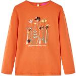 Orange VidaXL Langærmede T-shirts til børn i Bomuld med Blomstermønster 