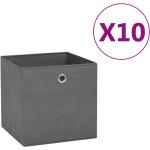 vidaXL opbevaringskasser 10 stk. 28x28x28 cm uvævet stof grå