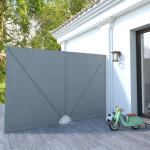 vidaXL sammenklappelig sidemarkise til terrasse grå 300 x 200 cm