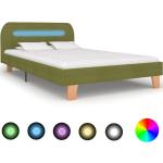 vidaXL sengestel med LED 120 x 200 cm stof grøn