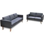vidaXL sofasæt 2-pers. og 3-pers. sofa stof mørkegrå
