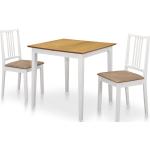 Hvide VidaXL Spisebordssæt i Gummitræ til 2 Personer 3 stk 