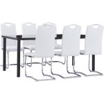 Hvide Moderne VidaXL Spisebordssæt i Kunstlæder ergonomiske 7 stk 