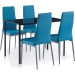 Blå VidaXL Spisebordssæt i Glas til 4 Personer 5 stk 