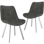 Grå VidaXL Spisebordsstole i Kunstlæder ergonomiske 2 stk 