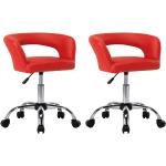 Røde VidaXL Spisebordsstole i Kunstlæder ergonomiske 2 stk 