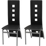 Sorte VidaXL Spisebordsstole i Læder ergonomiske 2 stk 