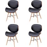Sorte VidaXL Spisebordsstole i Kunstlæder ergonomiske 4 stk 