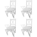 Hvide VidaXL Spisebordsstole ergonomiske 4 stk 