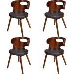 vidaXL spisebordsstole 4 stk. med træstel brun