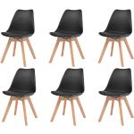 Sorte VidaXL Spisebordsstole i Kunstlæder ergonomiske 6 stk 