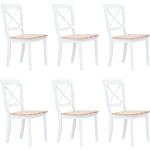 Hvide VidaXL Spisebordsstole ergonomiske 6 stk 