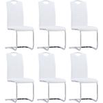 Hvide Moderne VidaXL Spisebordsstole i Kunstlæder ergonomiske 6 stk 