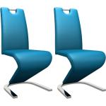Blå Moderne VidaXL Spisebordsstole i Kunstlæder ergonomiske 2 stk 
