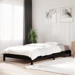 vidaXL stabelbar seng 90x200 cm massivt fyrretræ sort