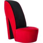 vidaXL stol højhælet sko-design fløjl rød