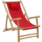 Røde VidaXL Strandstole i Bambus Med Armlæn 