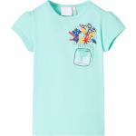 VidaXL Kortærmede T-shirts til børn i Bomuld Størrelse 104 med Blomstermønster 