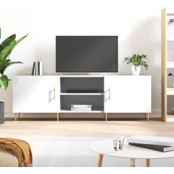 vidaXL tv-bord 150x30x50 cm konstrueret træ hvid højglans