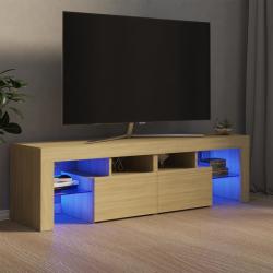vidaXL tv-bord med LED-lys 140x36,5x40 cm sonoma-eg