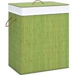 vidaXL vasketøjskurv 83 l bambus grøn