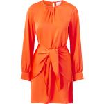 Orange Korte Vila Aftenkjoler med rund udskæring Med lange ærmer Størrelse XL til Damer på udsalg 