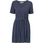 Blå Vila Aftenkjoler i Bomuld med V-udskæring med korte ærmer Størrelse XL til Damer på udsalg 