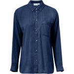 Mørkeblå Vila Langærmede skjorter i Bomuld Med lange ærmer Størrelse XL til Damer på udsalg 