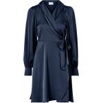 Vila - Slå-om kjole viEnna Ravenna L/S Short Wrap Dress - Blå - 36