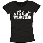 Lustiges Sprüche T-Shirt für Damen mit Aufdruck - Walking Dead - Zombie Evolution schwarz Größe S