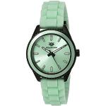 Grønne Wellington Quartz Bezel Analog Armbåndsure i Silikone med Silikonerem Foldelås til Damer 