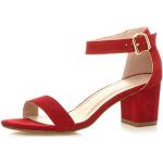 Røde Ajvani Sommer Sandaler med hæl blokhæle med rem med peep toe Hælhøjde 5 - 7 cm Størrelse 36 til Damer 