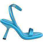 Blå Sommer Sandaler med hæl i Læder Hælhøjde 7 - 9 cm Størrelse 39 til Damer på udsalg 