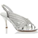 Sølvfarvede Ajvani Sommer Bryllups Slingback sandaler Størrelse 38 til Damer 